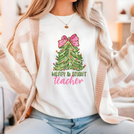 Camisa de árbol de navidad para maestros merry y b
