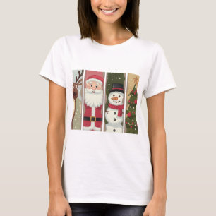 Camisa de árbol navideño de Santa Snowman
