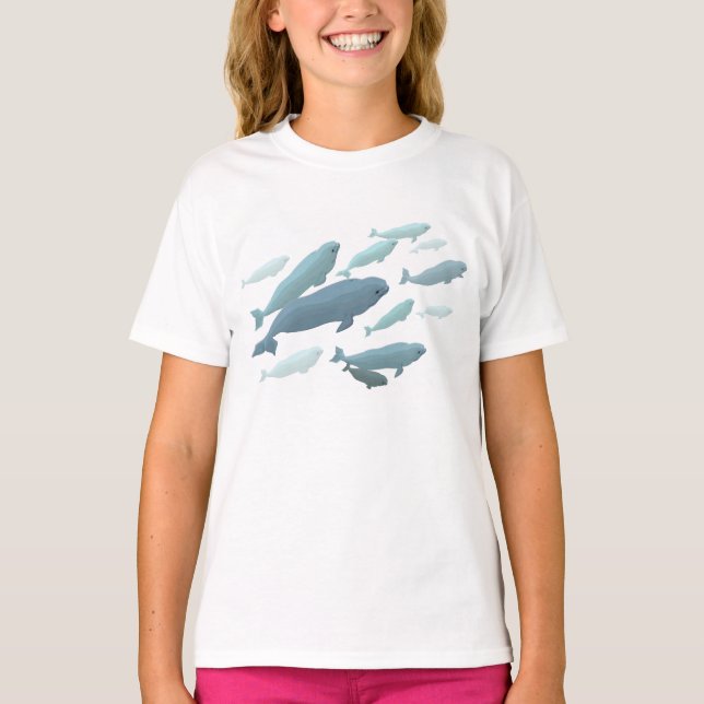 Camisa de arte de ballenas orgánica Beluga para ni (Anverso)