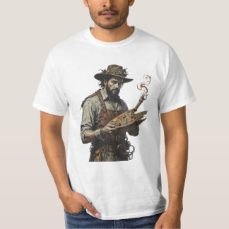 camisa de arte de pintor de vapor