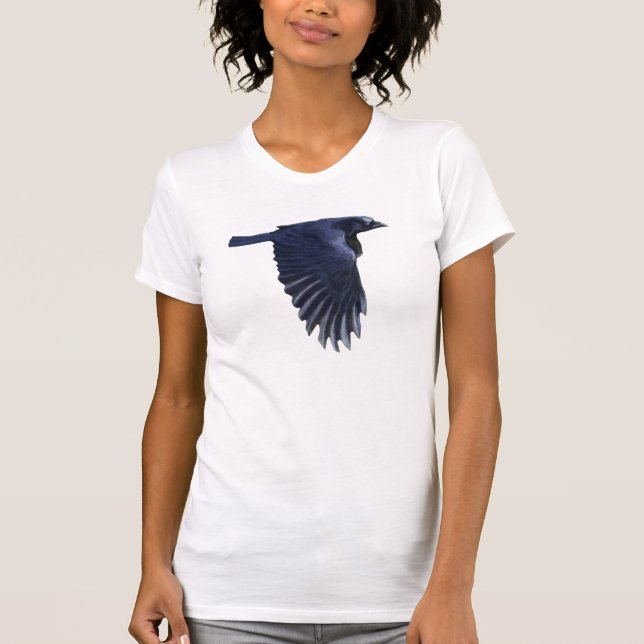 Camisa de arte de vida silvestre Flying Raven (Anverso)