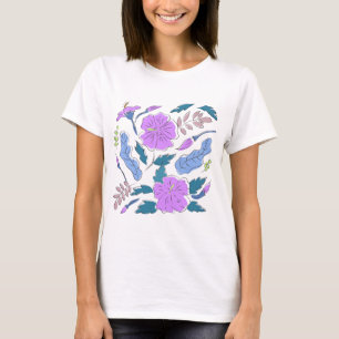 Camisa de arte floral decorativa