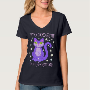 Camisa de Astrología Virgo Zodiac Cat Kitty Stars