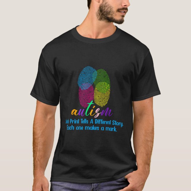 Camisa de autismo de huella digital (Anverso)