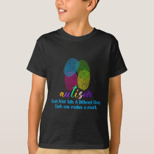 Camisa de autismo de huella digital