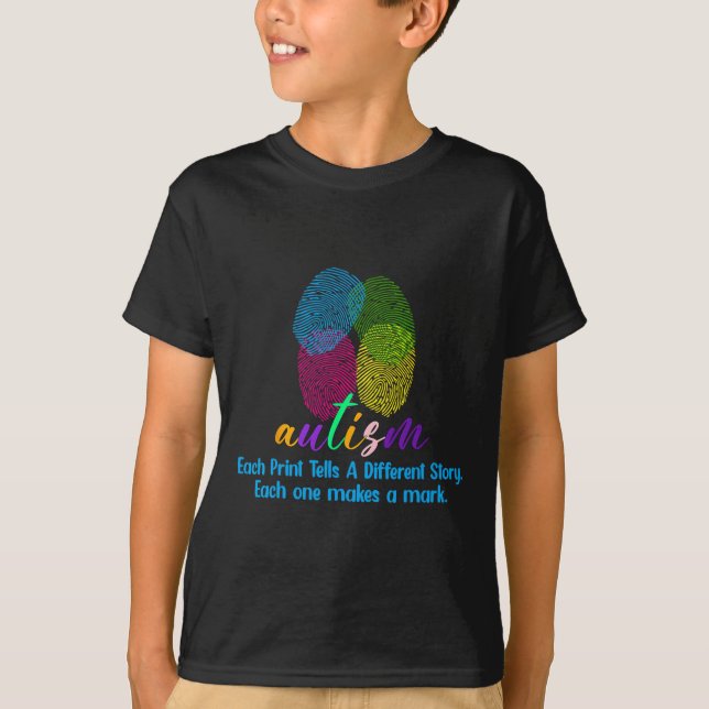 Camisa de autismo de huella digital (Anverso)