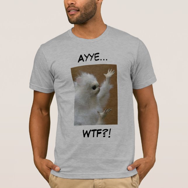 Camisa de Ayye WTF del meme del gato persa (Anverso)
