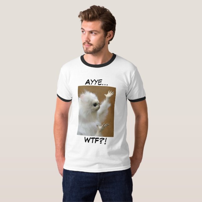 Camisa de Ayye WTF del meme del gato persa (Anverso completo)