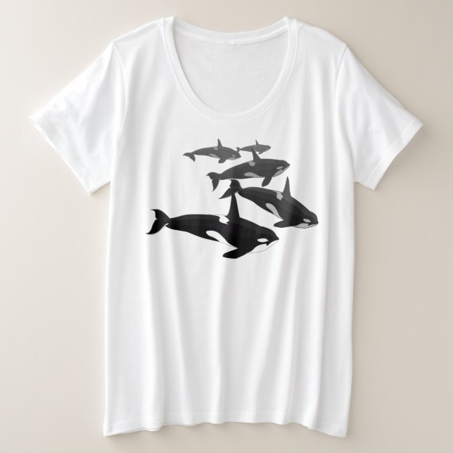 Camisa de ballena Orca para mujeres más camiseta d (Anverso del diseño)