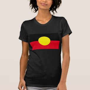 camisa de bandera aborigen negra para mujeres