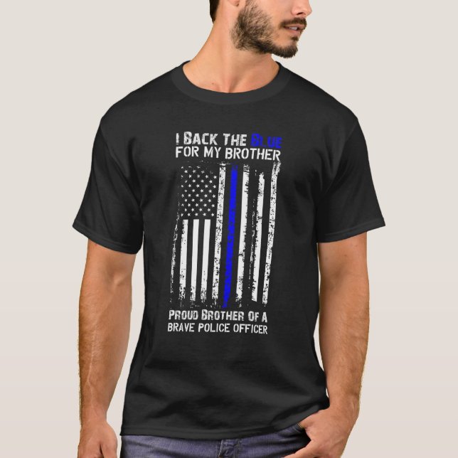 Camisa De Bandera De La Policía Yo Apoyo El Azul P (Anverso)