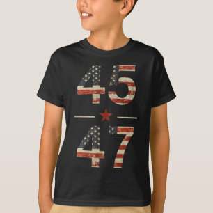 Camisa De Bandera De Trump 2024 Vintage 45 47 Para