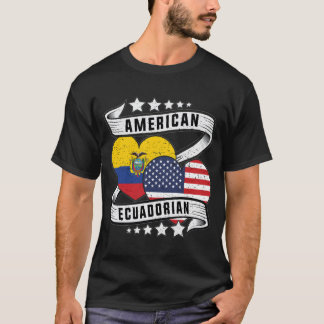 Camisa de bandera ecuatoriana norteamericana mitad