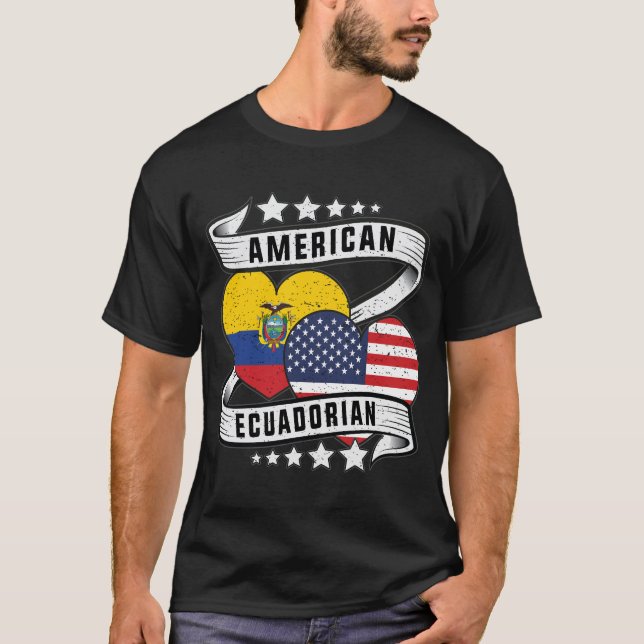 Camisa de bandera ecuatoriana norteamericana mitad (Anverso)