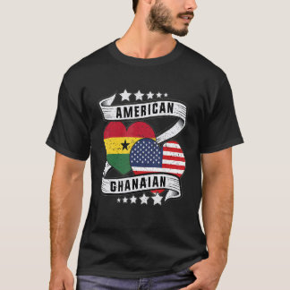 Camisa de bandera ghanesa norteamericana mitad gha