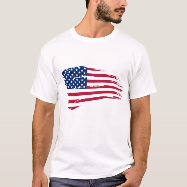 Camisa de bandera patriótica masculina (Anverso)
