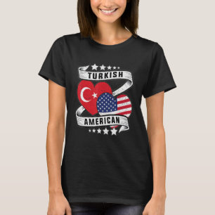 Camisa de bandera turca y estadounidense mitad est