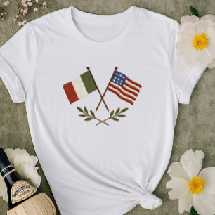 Camisa de Banderas Estadounidenses Italianas   Asp