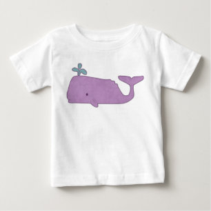 Camisa de bebé de ballena morada