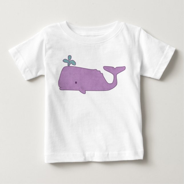 Camisa de bebé de ballena morada (Anverso)