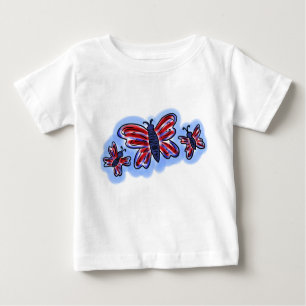 Camisa de bebé de mariposas patrióticas