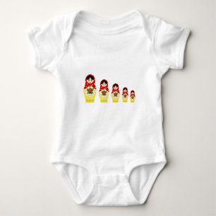 Camisa de bebé de muñecas de armatoshka roja