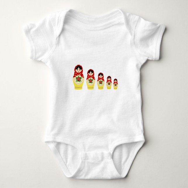 Camisa de bebé de muñecas de armatoshka roja (Anverso)