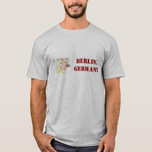 Camisa de Berlín, Alemania con el mapa retro