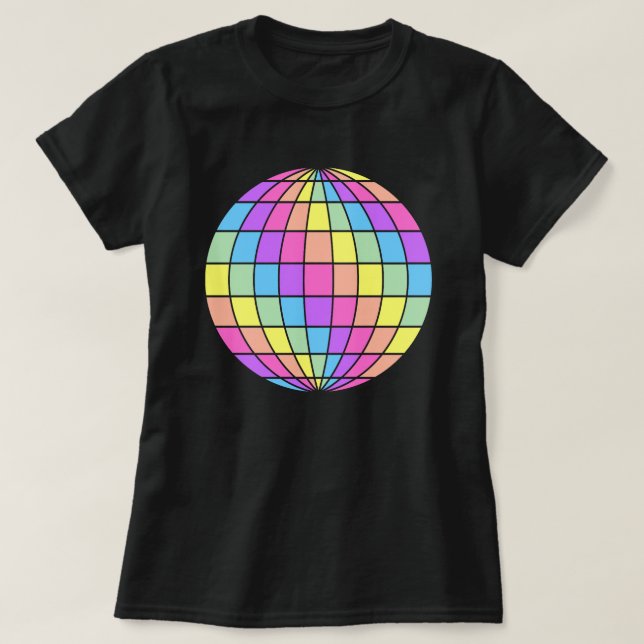 CAMISA DE BOLA DE DISCO PASTEL FRÍA (Diseño del anverso)