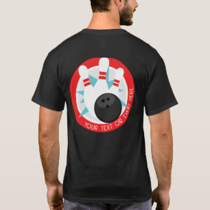Camisa de bolos de evento negro personalizada