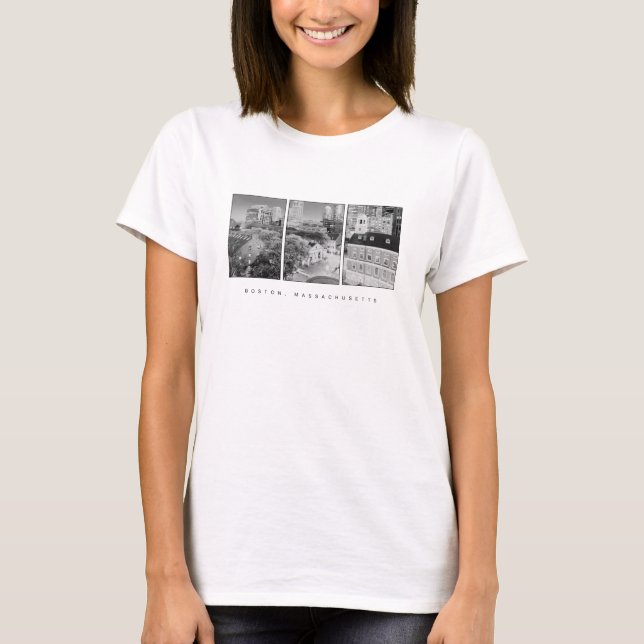 Camisa de Boston, Tee gráfico mínimo de época, muj (Anverso)