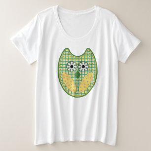 Camisa de búho verde y amarillo