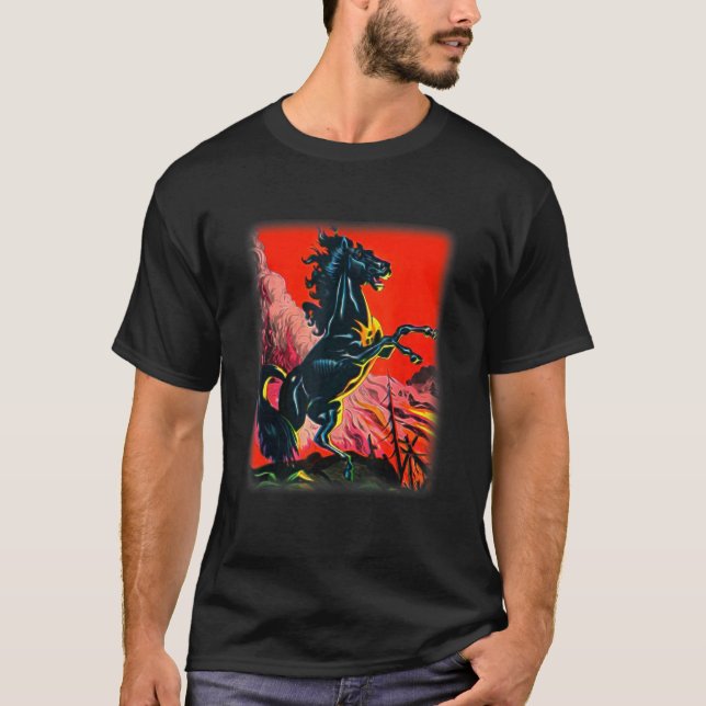 Camisa de caballo negro, camiseta de semental colo (Anverso)