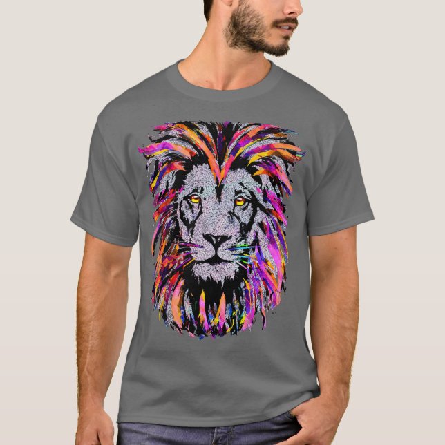 Camisa de cabeza de león - Camisetas de cara de le (Anverso)