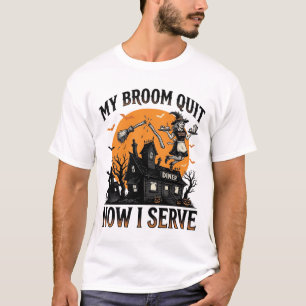 Camisa de camarera de Halloween Escoba Rota Humor_