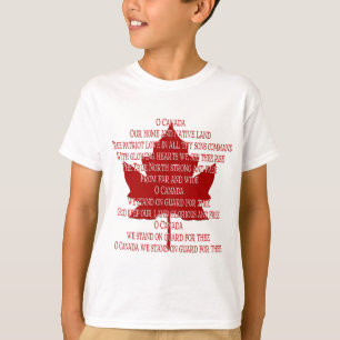 Camisa de Canadá para sudaderas con el himno de Ca
