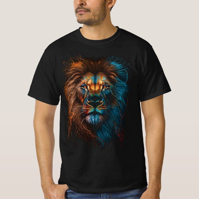 Camisa de cara de león, camiseta Safari africana (Anverso)