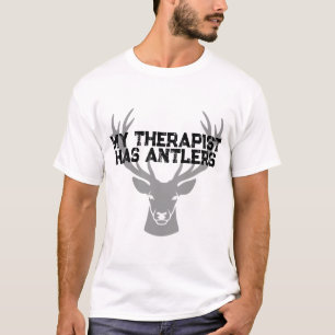 Camisa de Caza de Ciervos Mi Terapeuta Tiene Cuern