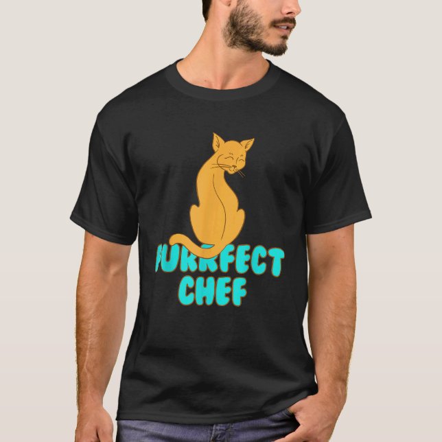 Camisa de Chef Perfecta Gato Amarillo Pelaje Ronro (Anverso)
