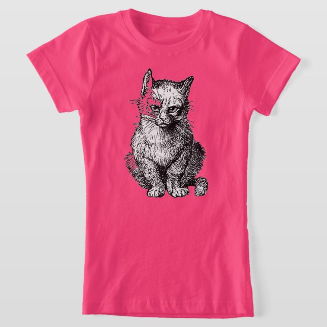 Camisa de chica animal de gato grumpy cute (Distribución)