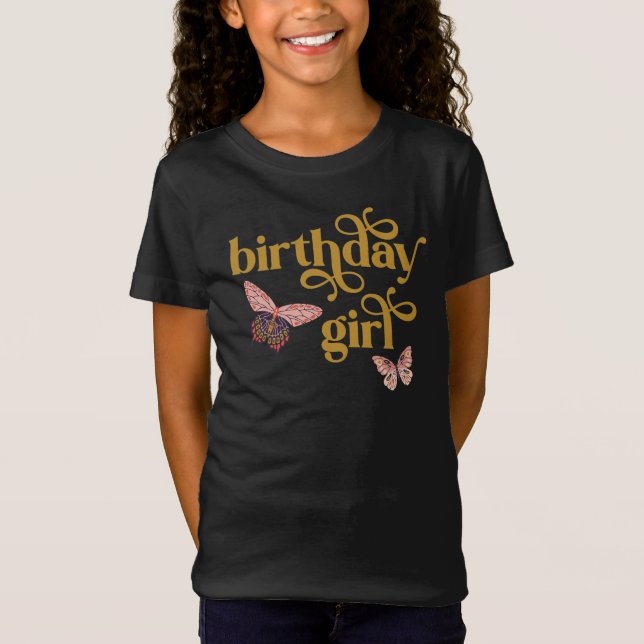 Camisa de Chica de cumpleaños mariposa (Anverso)