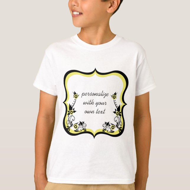 Camisa de Chica de marco floral suave, amarillo cl (Anverso)