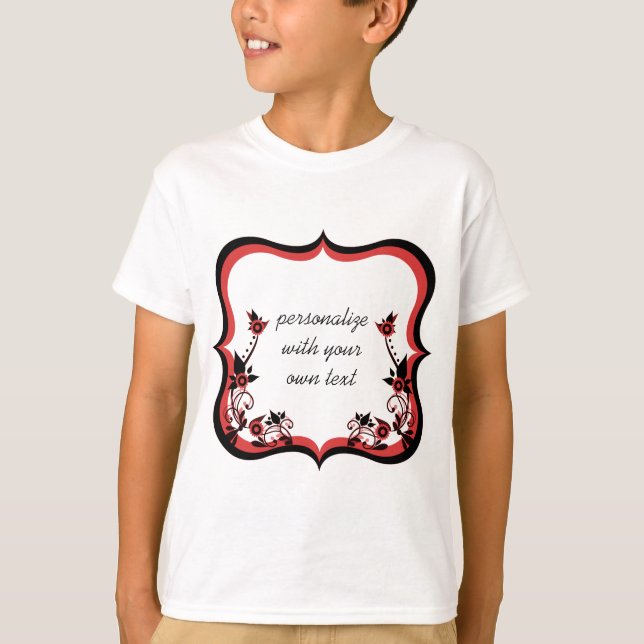 Camisa de Chica de marco floral suave, rojo (Anverso)