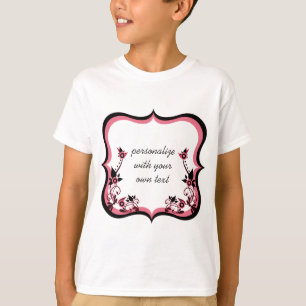 Camisa de Chica de marco floral suave, rosa