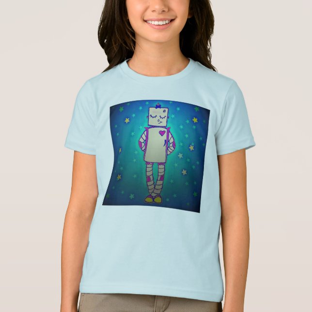 Camisa de Chicas de Cute Starry Robot (Anverso)