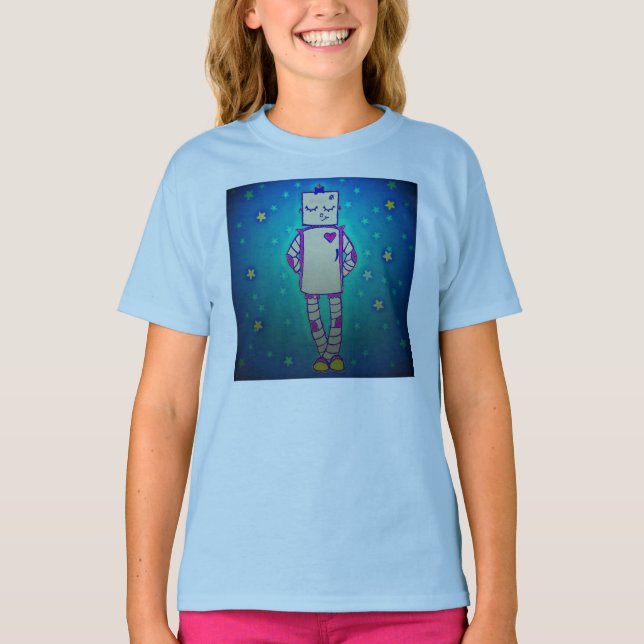 Camisa de Chicas de Cute Starry Robot (Anverso)