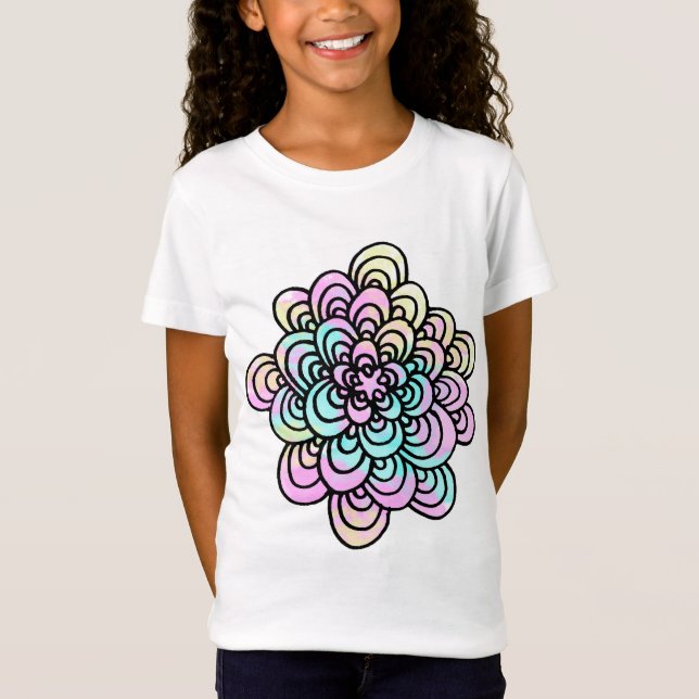 Camisa de Chicas de diseño de flores enredadas (Anverso)