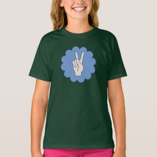 Camisa de Chicas de poder de flor de signo de paz