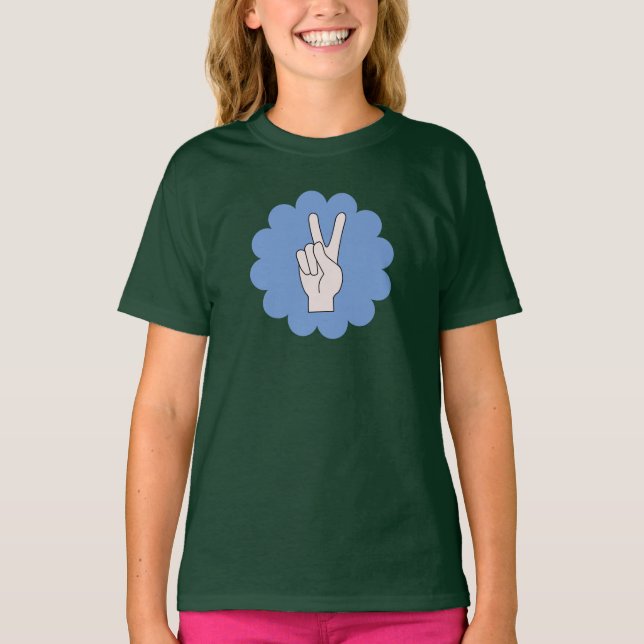 Camisa de Chicas de poder de flor de signo de paz (Anverso)