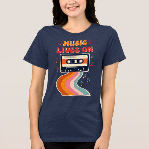 Camisa De Cinta Retro Cassette - La Música Vive En